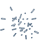Blue confetti scattered in a burst
